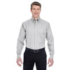 UltraClub Men's Charcoal Tall Classic Wrinkle-Resistant Long-Sleeve Oxford