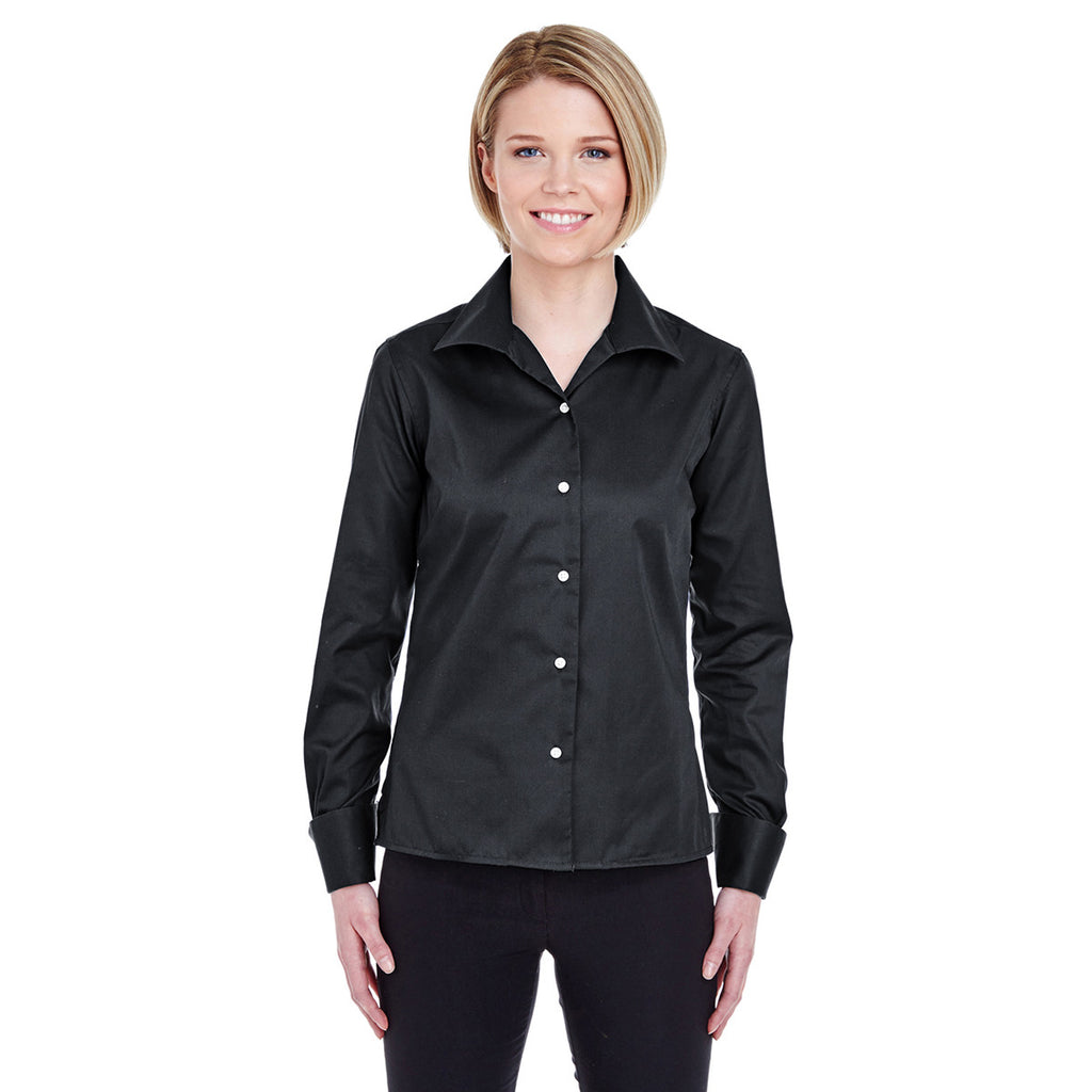 UltraClub Women's Black Whisper Elite Twill