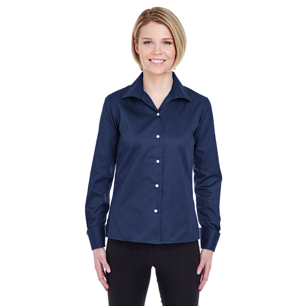 UltraClub Women's Navy Whisper Elite Twill