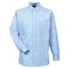 UltraClub Men's Light Blue Yarn-Dyed Micro-Check Woven