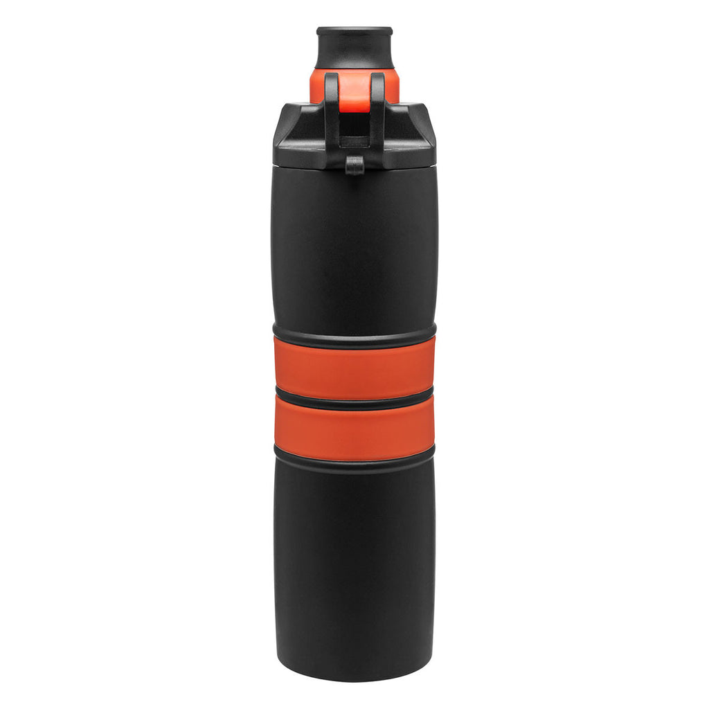 H2Go Orange Valor Black Stainless Steel Bottle 20.9 oz