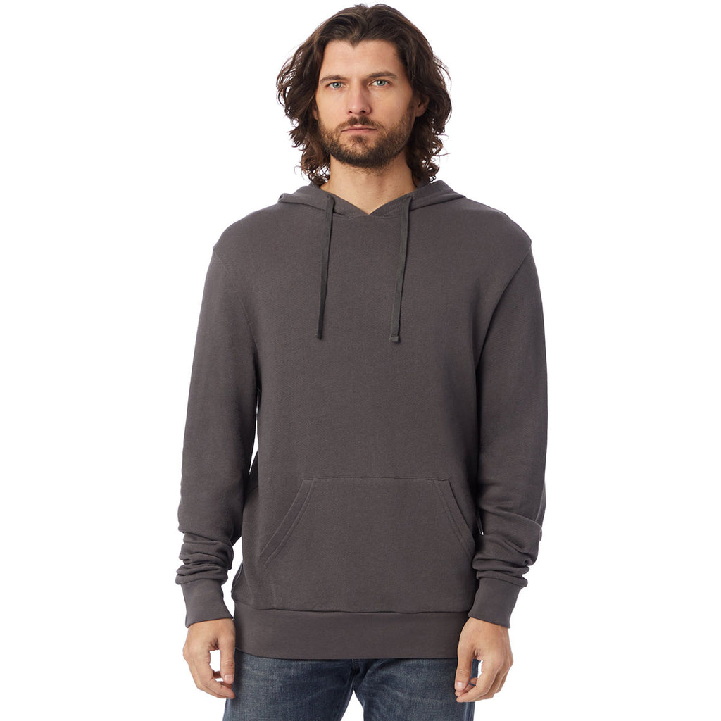 Alternative Unisex Dark Grey Challenger Washed French Terry Hooded Pullover Sweatshirt