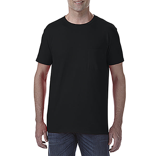 Anvil Men's Black Lightweight Pocket Tee