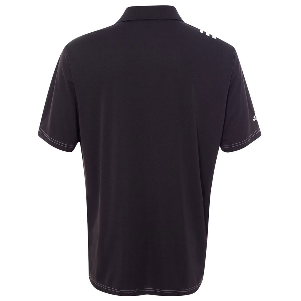 adidas Golf Men's Black/White Climalite Contrast Stitch Sport Shirt