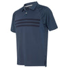 adidas Golf Men's Dark Slate/Collegiate Navy/Dark Slate Climacool 3-Stripe Sport Shirt