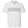 adidas Golf Men's White/Mid Grey/White Climacool 3-Stripe Sport Shirt