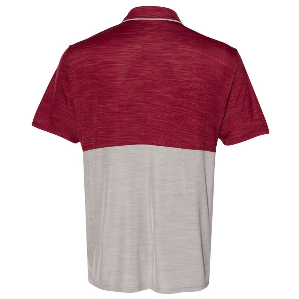 adidas Men's Collegiate Burgundy Melange/Mid Grey Melange Colorblock Sport Polo