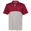 adidas Men's Collegiate Burgundy Melange/Mid Grey Melange Colorblock Sport Polo