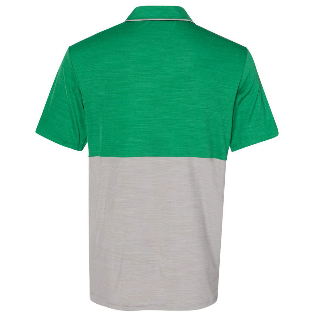 adidas Men's Team Green/Mid Grey Melange Colorblock Sport Polo