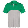 adidas Men's Team Green/Mid Grey Melange Colorblock Sport Polo