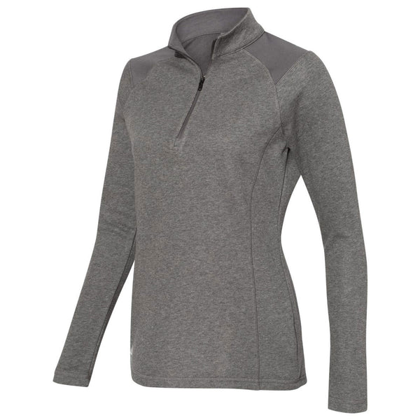 adidas Women's Grey Five Heather Heathered Quarter Zip