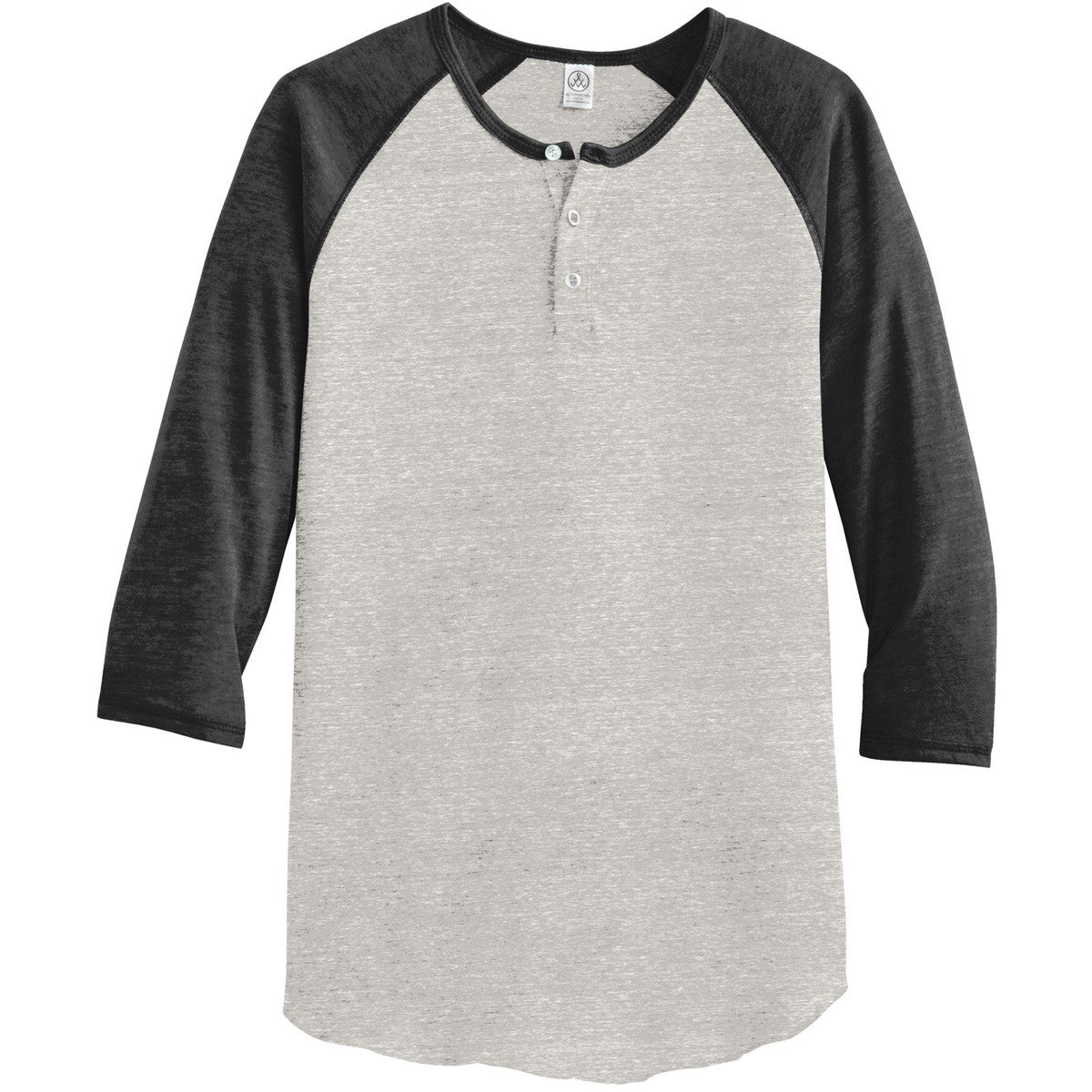 Alternative Apparel Men's Basic 3/4 Sleeve Raglan Henley Shirt