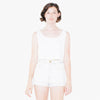 American Apparel Women's White Poly-Cotton Loose Crop Tank Top