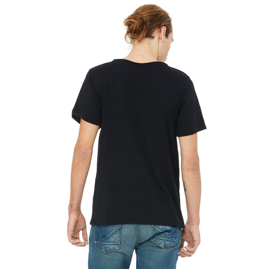 Bella + Canvas Men's Black Jersey Raw Neck T-Shirt