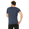 Bella + Canvas Men's Heather Navy Jersey Raw Neck T-Shirt