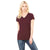 Bella + Canvas Women's Maroon Jersey Short-Sleeve V-Neck T-Shirt