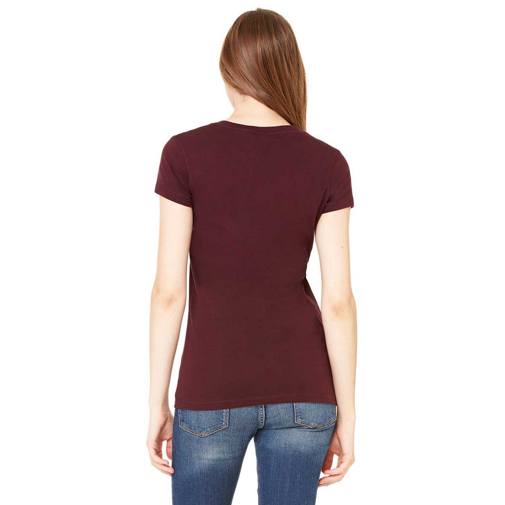 Bella + Canvas Women's Plum Jersey Short-Sleeve V-Neck T-Shirt