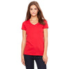 Bella + Canvas Women's Red Jersey Short-Sleeve V-Neck T-Shirt