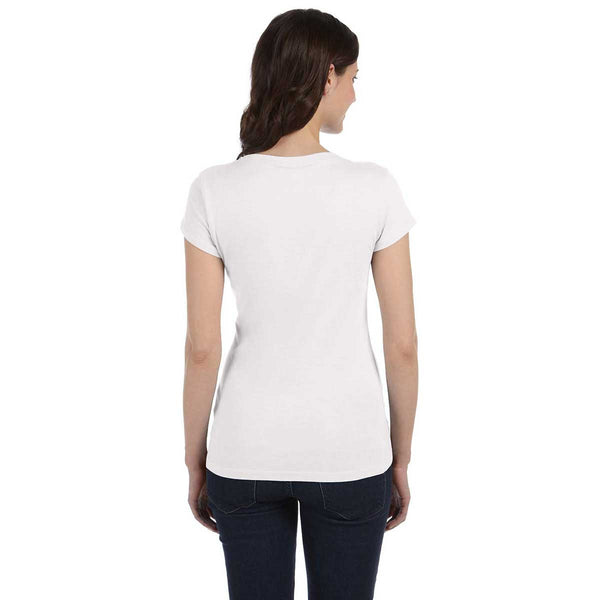 Bella + Canvas Women's White Sheer Jersey Short-Sleeve T-Shirt