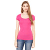 Bella + Canvas Women's Berry Sheer Mini Rib Short-Sleeve Scoop Neck T-Shirt