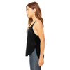 Bella + Canvas Women's Solid Black Slub Flowy Side Slit Tank