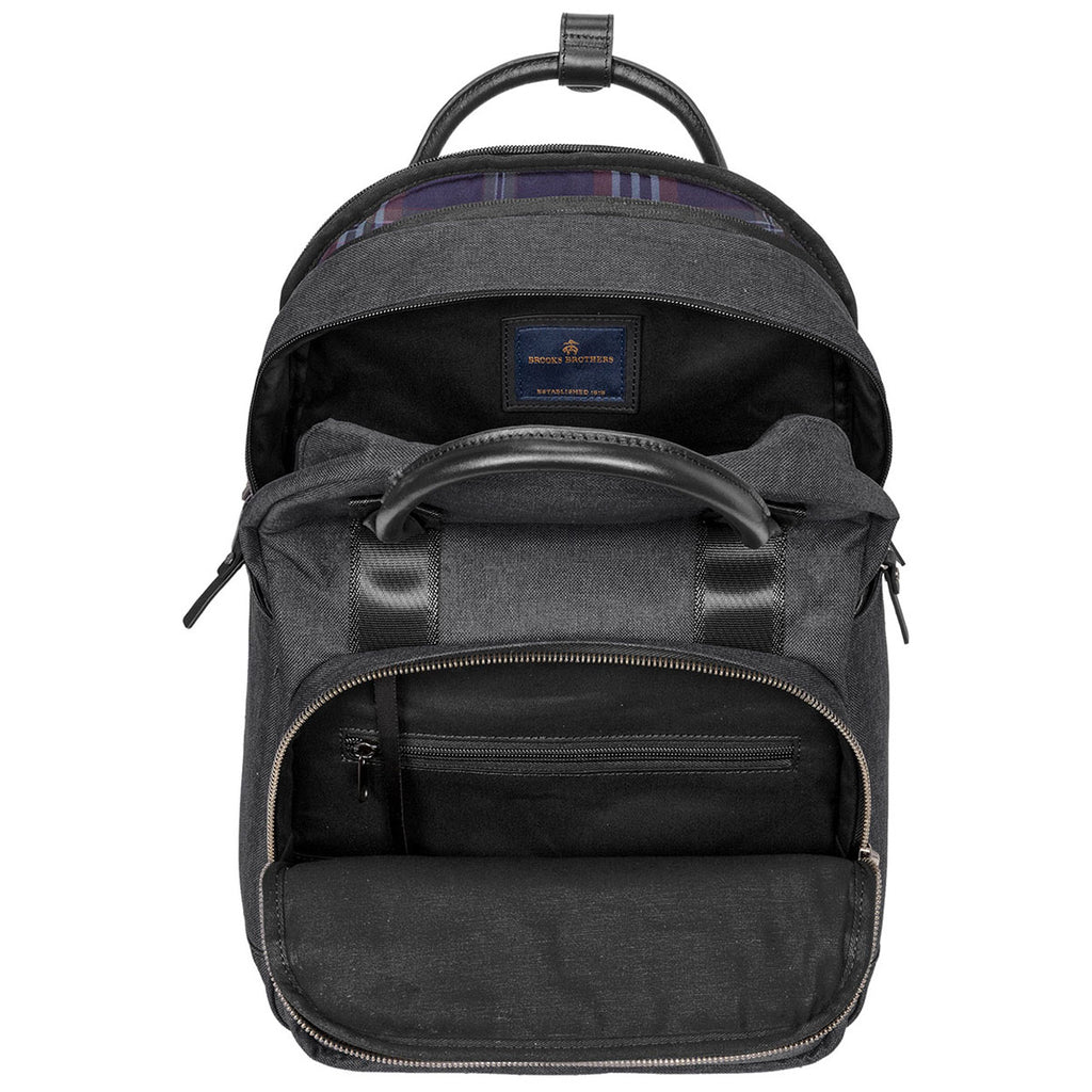 Brooks Brothers Heather Grey Grant Dual-Handle Backpacks