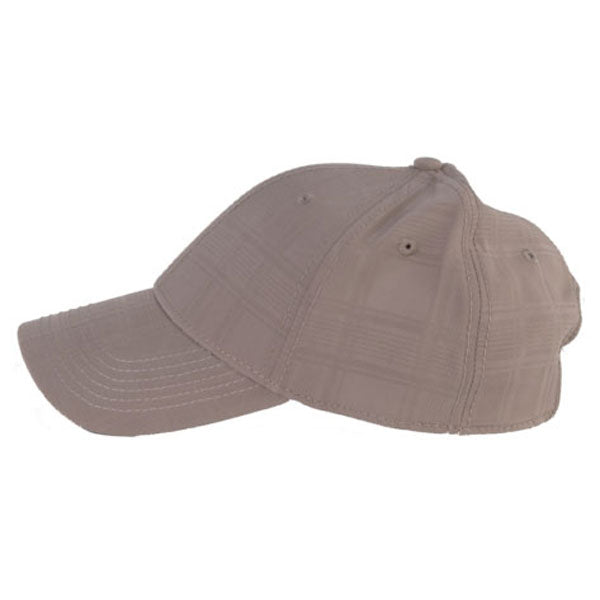 AHEAD Taupe Textured Plaid Tech Cap