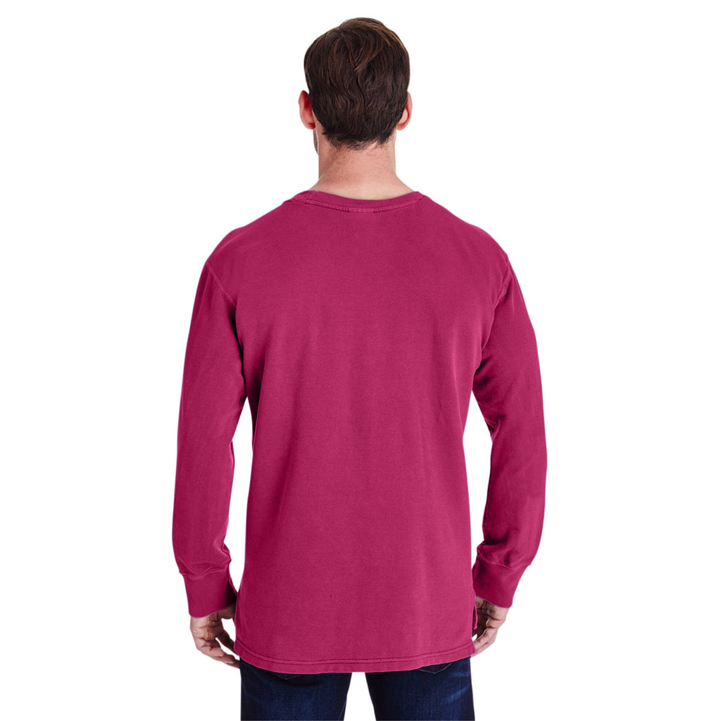 Comfort Colors Men's Crimson French Terry Crew With Pocket