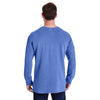 Comfort Colors Men's Flo Blue French Terry Crew With Pocket