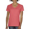 Comfort Colors Women's Neon Red Orange Midweight RS V-Neck T-Shirt