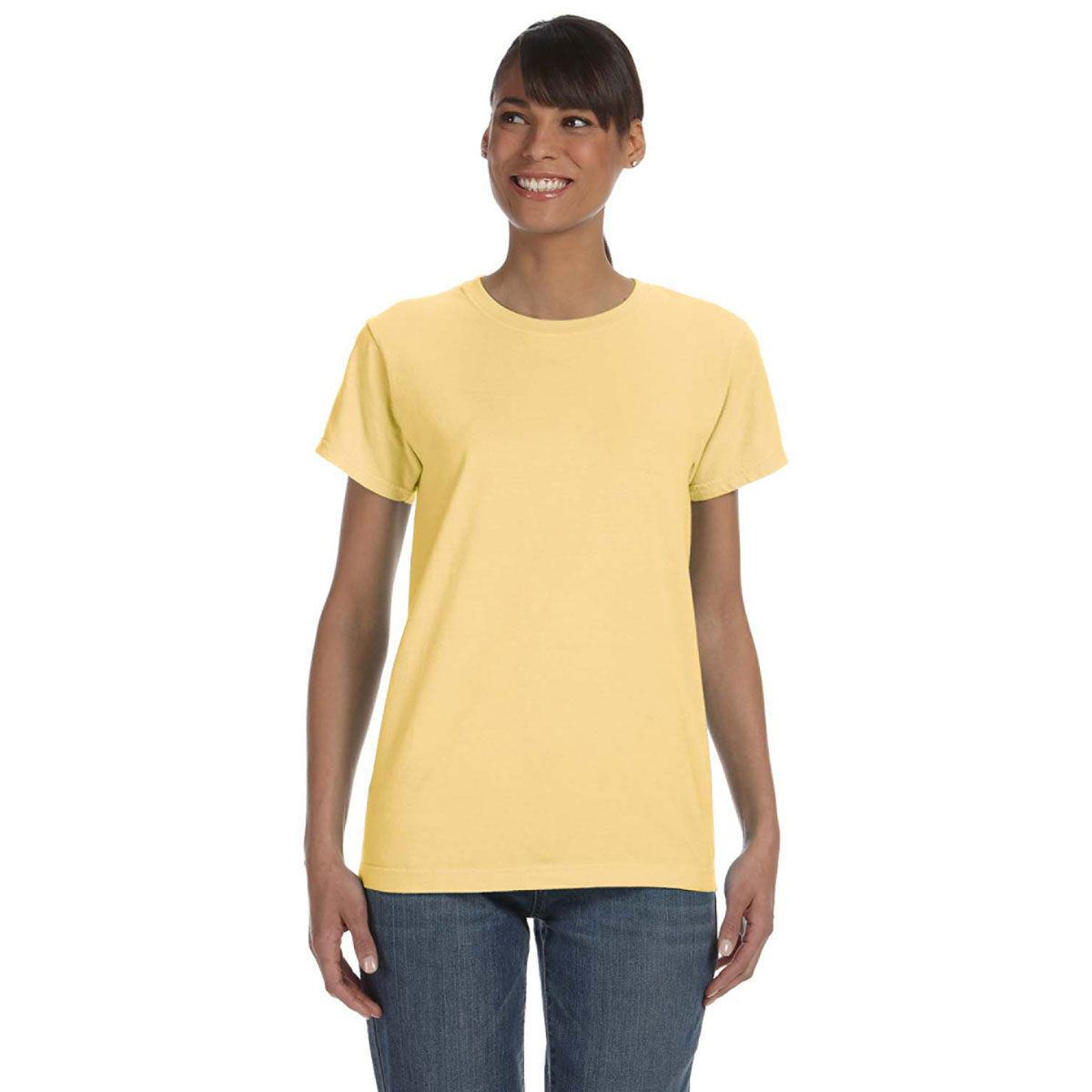 Butter Yellow Comfort Color T-shirt With Fabric 381A on White -  Canada