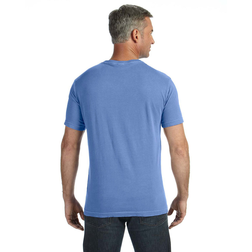 Comfort Colors Men's Flo Blue 5.4 Oz. V-Neck T-Shirt