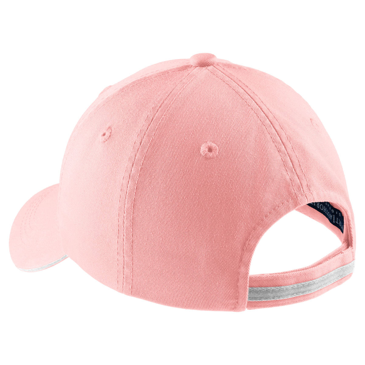 Port Authority C830 Sandwich Bill Cap with Striped Closure - Light Pink/White