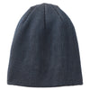 Port Authority Dress Blue Navy/Iron Grey Rib Knit Slouch Beanie