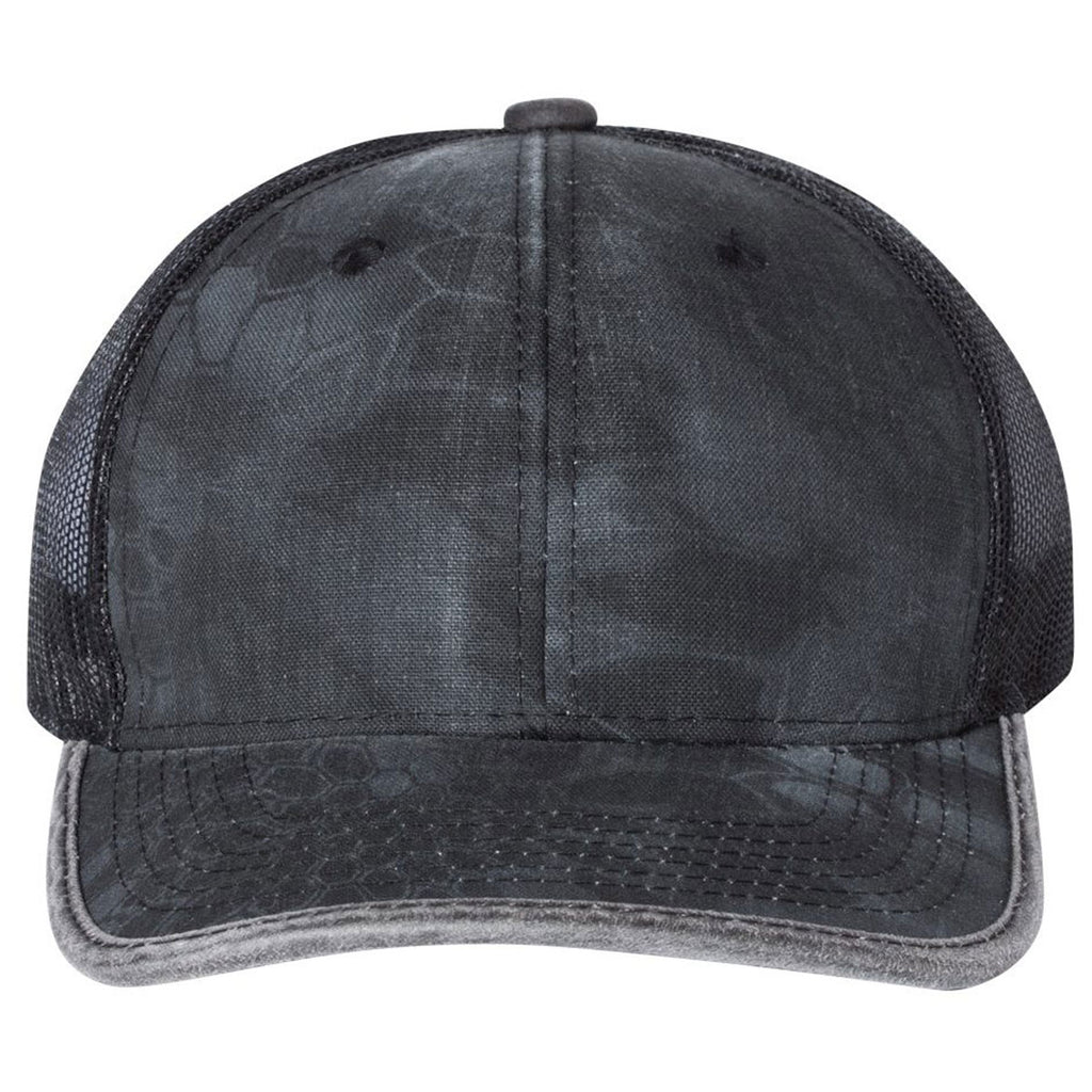 Outdoor Cap Kryptek Typhon/Black Weathered Bound Visor Trucker Cap