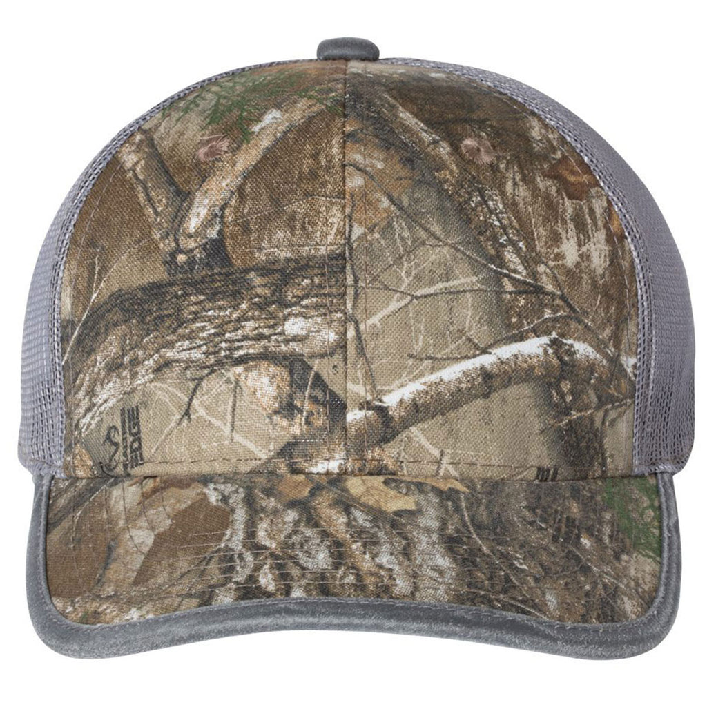 Outdoor Cap Realtree Edge/Charcoal Weathered Bound Visor Trucker Cap