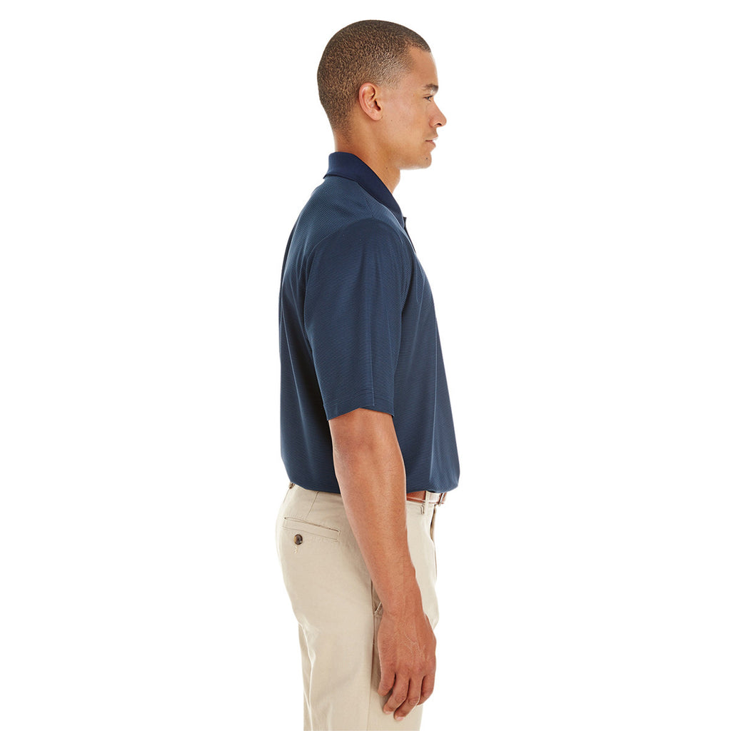 Core 365 Men's Classic Navy/Carbon Express Microstripe Performance Pique Polo