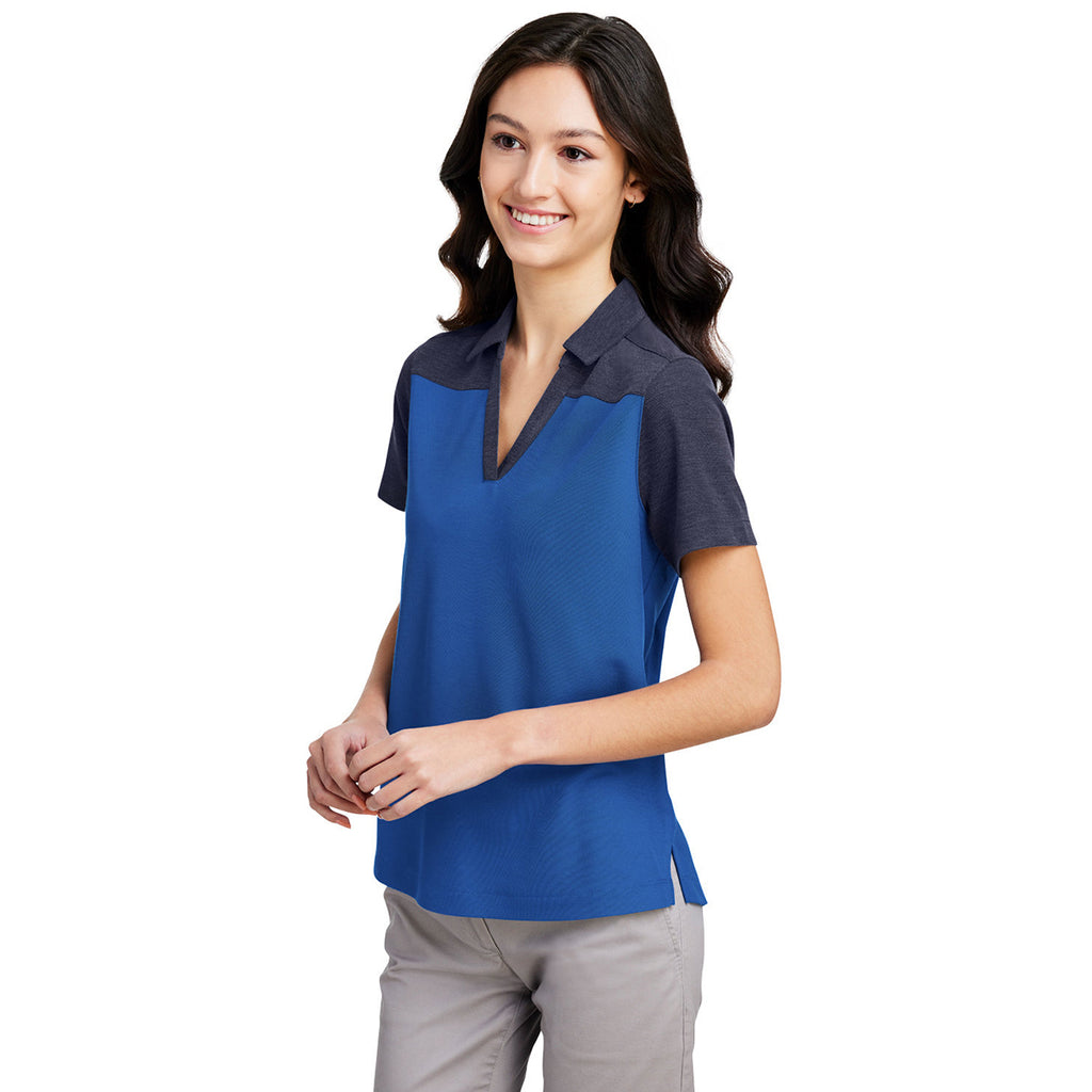 Core 365 Women's True Royal/Classic Navy Heather Fusion ChromaSoft Colorblock Polo