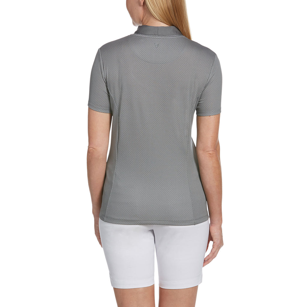 Callaway Women's Smoked Pearl Diamond Jacquard Polo