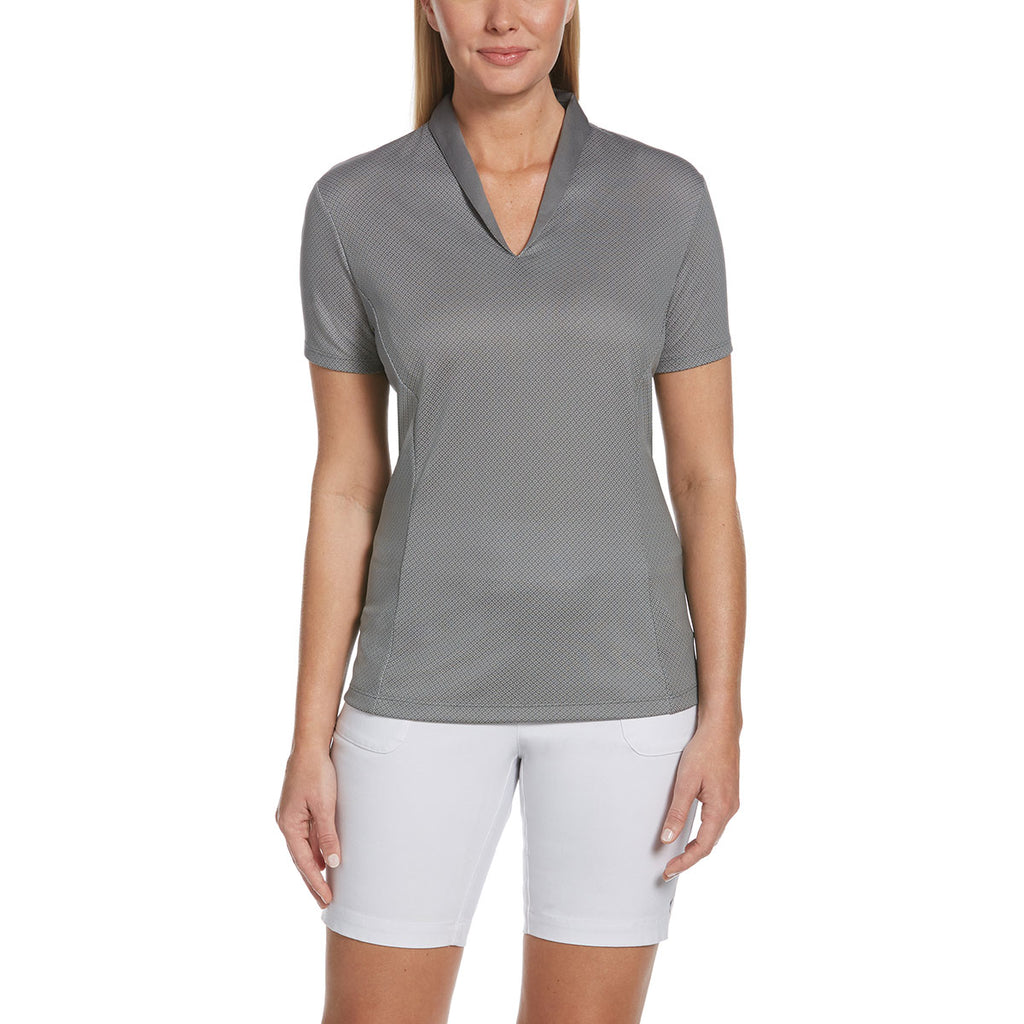 Callaway Women's Smoked Pearl Diamond Jacquard Polo