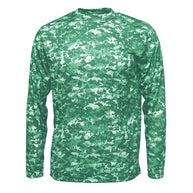 GearFrost Army Green Digital Camo Pattern Print Men's Baseball Jersey