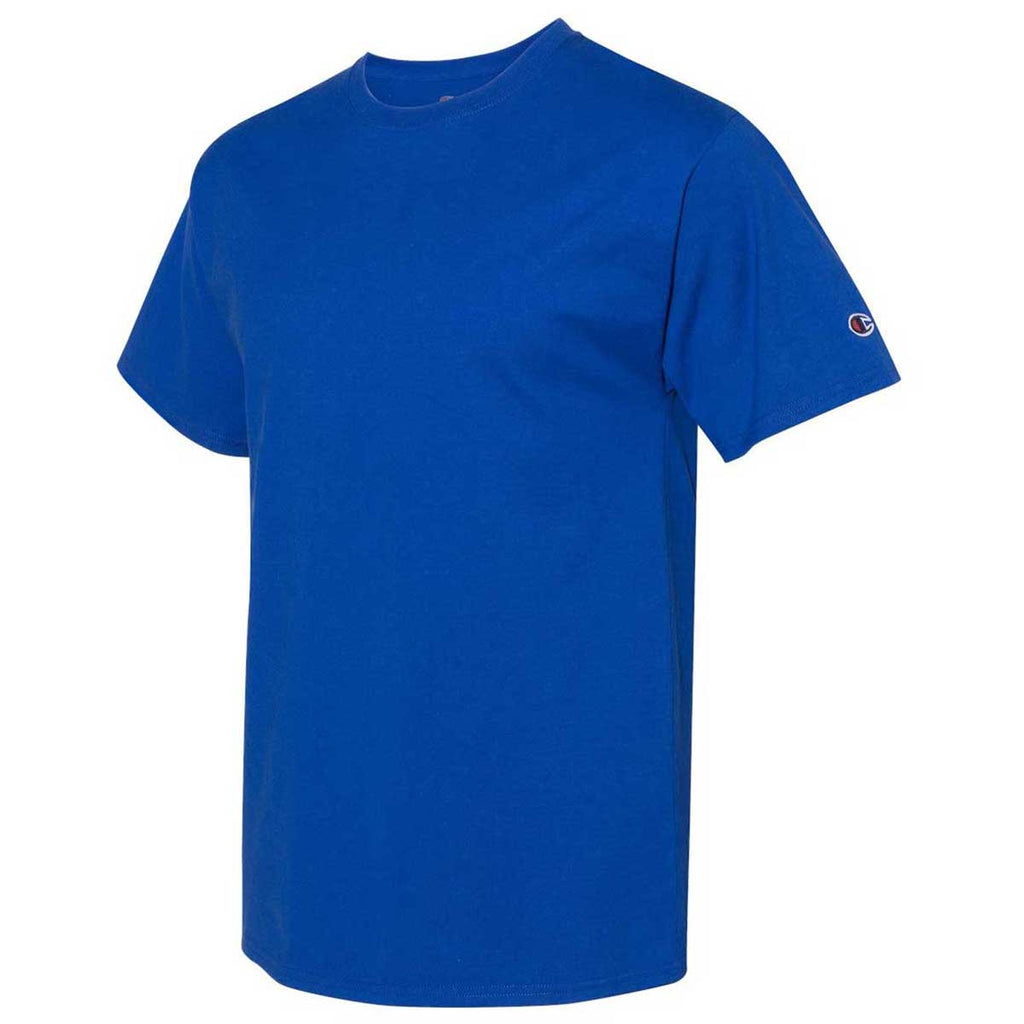 Men\'s Premium Blue Champion Short Sleeve T-Shir Classics Fashion Royal