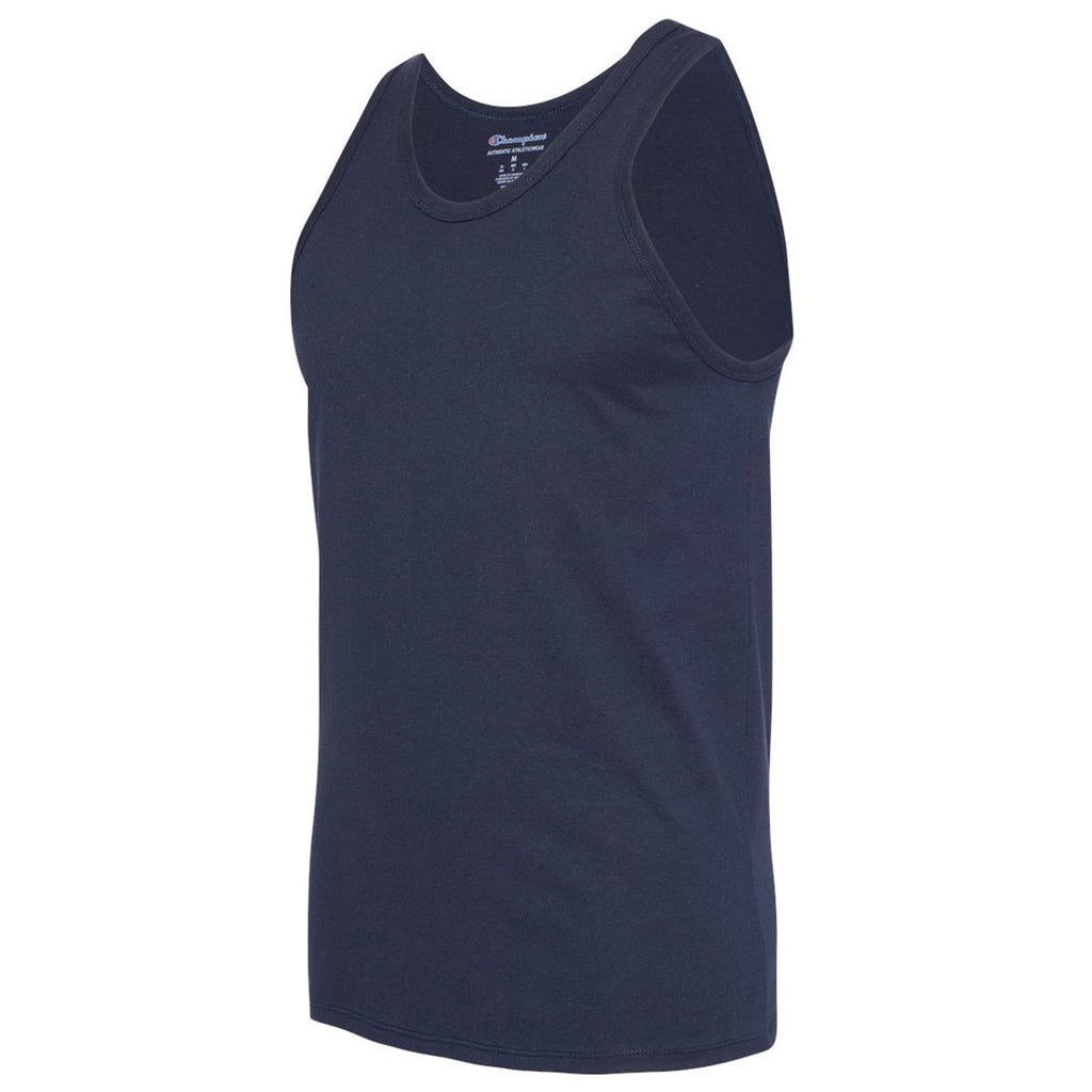 Champion Men's Navy Ringspun Cotton Tank Top