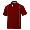 BAW Men's Red/White Color Rib Shoulder Cool Tek Polo