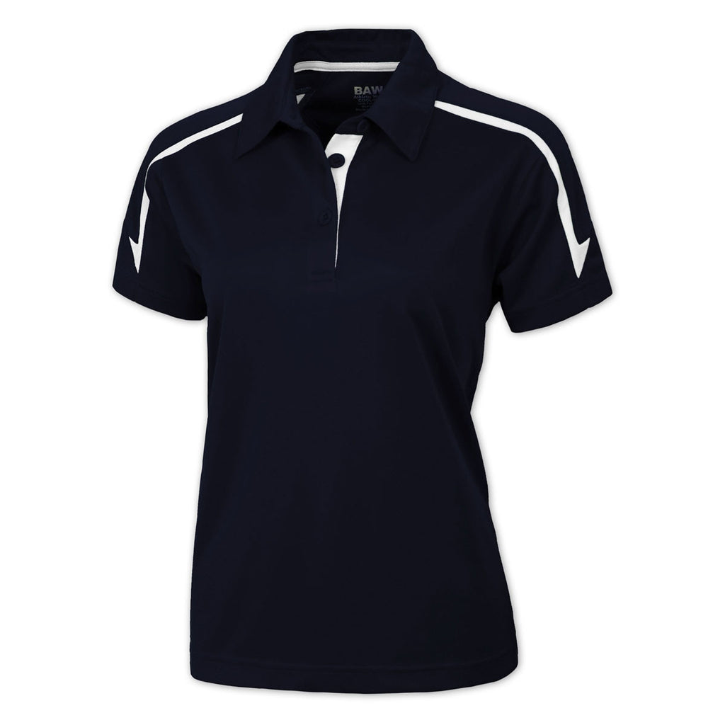 BAW Women's Navy/White Infinity Cool-Tek Polo