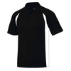 BAW Men's Black/White Colorblock Body Cool Tek Polo