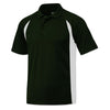 BAW Men's Dark Green/White Colorblock Body Cool Tek Polo