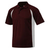 BAW Men's Maroon/White Colorblock Body Cool Tek Polo