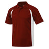 BAW Men's Red/White Colorblock Body Cool Tek Polo