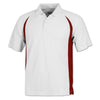 BAW Men's White/Red White Colorblock Body Cool Tek Polo